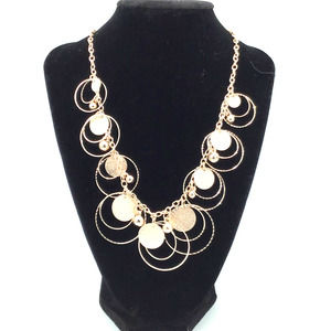 Metal Rose Gold Rings Necklace‎